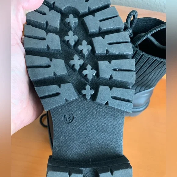 COMBAT STYLE LACE UP BLACK BOOTS SIZE 5.5 - Picture 6 of 7